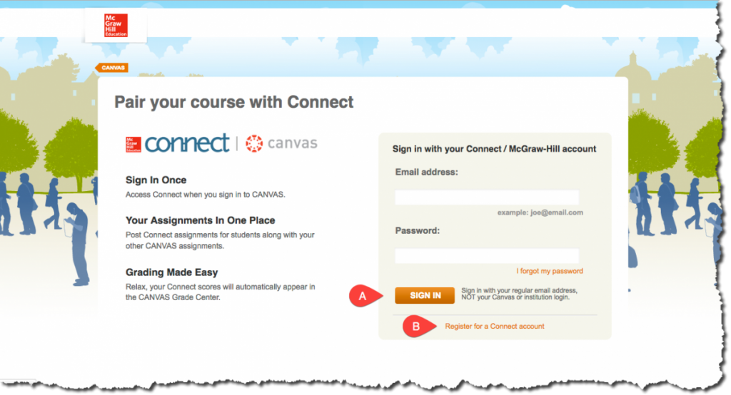 McGraw-Hill Connect Login Page